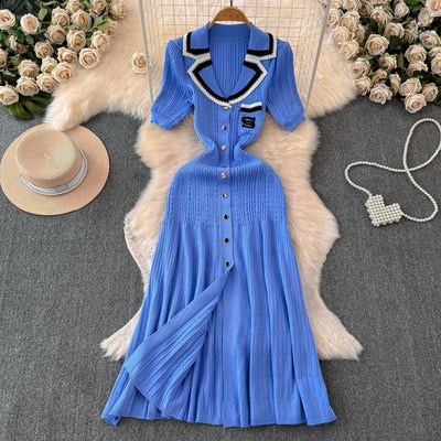 Langes strickkleid für frauen