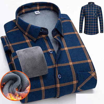 Herren Stylisches Kariertes Button Down Hemd | Warme