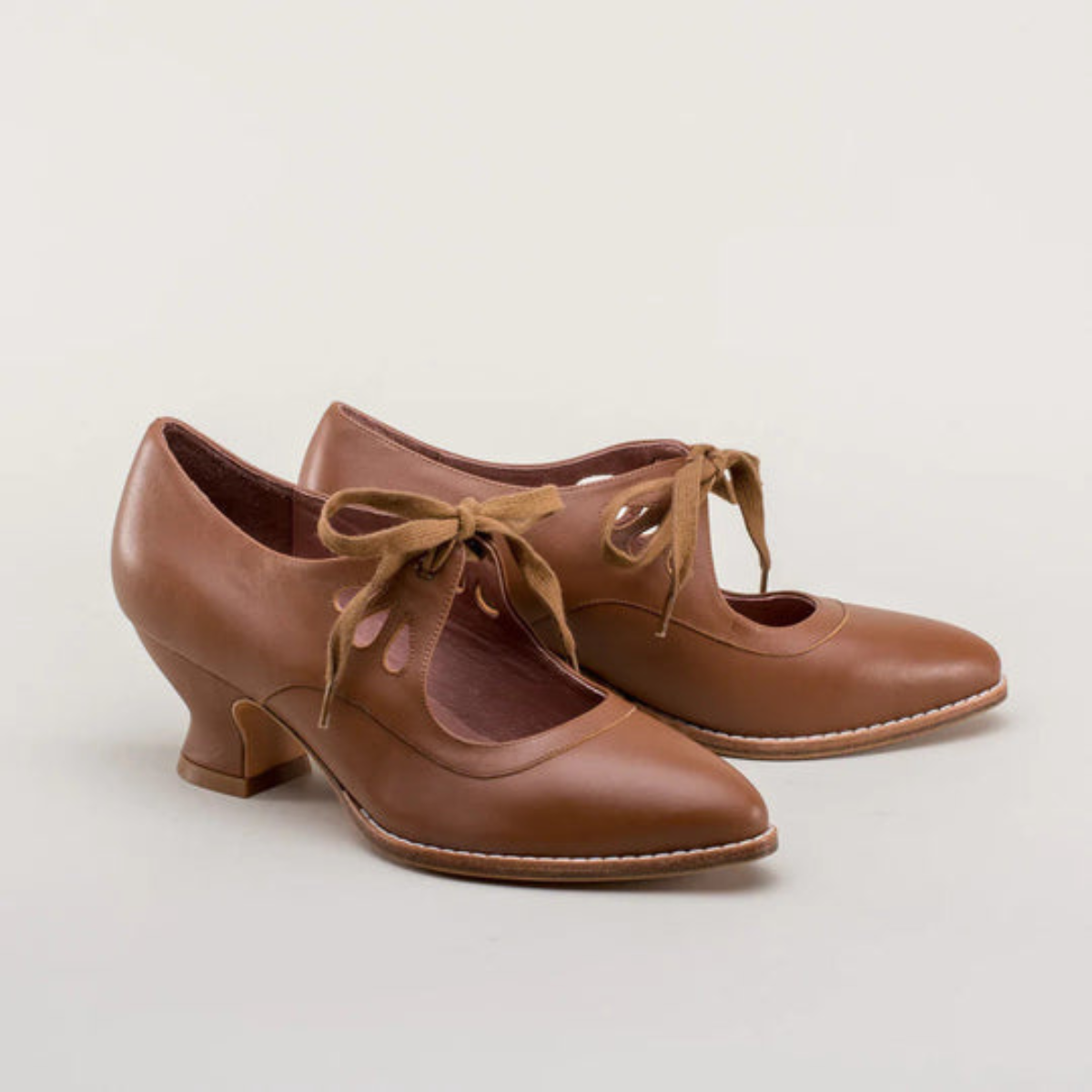 Vintage-Schnürschuhe mit Absatz Für Damen