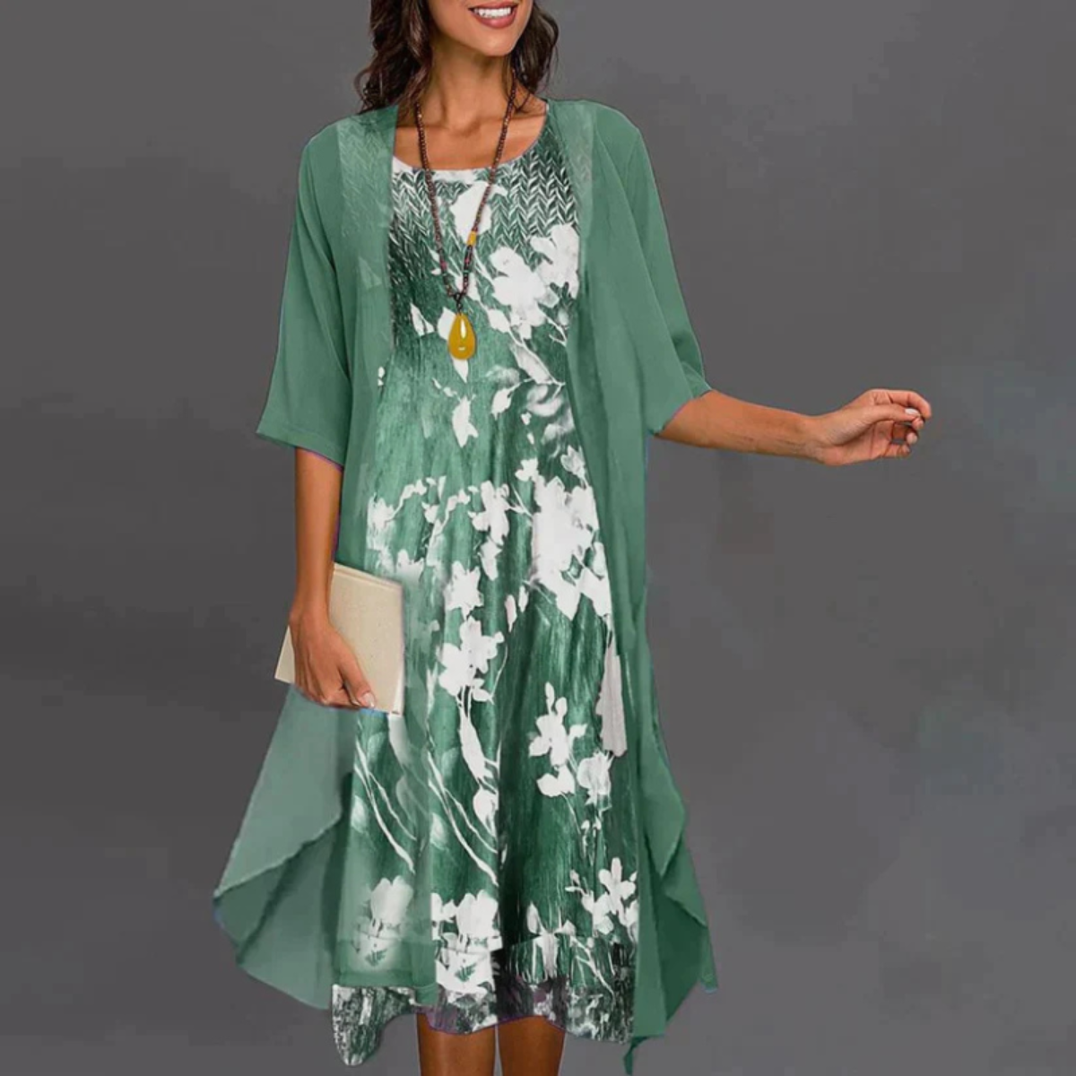 Chiffon-Kleid mit Blumenmuster Für Damen