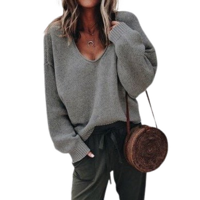 V-Ausschnitt-Pullover für Damen