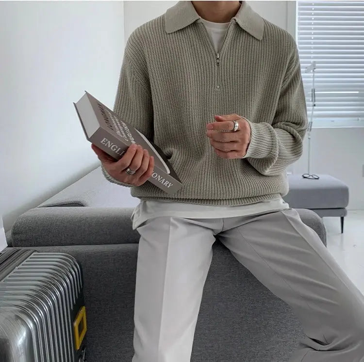 Halb-Zip Strickpullover für Herren