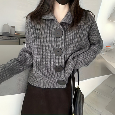 Grobstrick-Cardigan mit Knöpfen für Damen