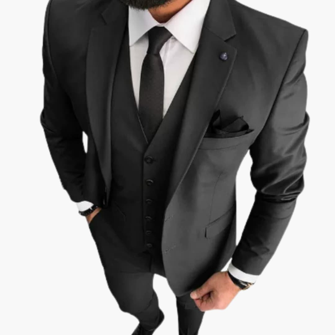 Slim Fit Anzug Set - Herrenanzug 3-teilig für Hochzeit Event
