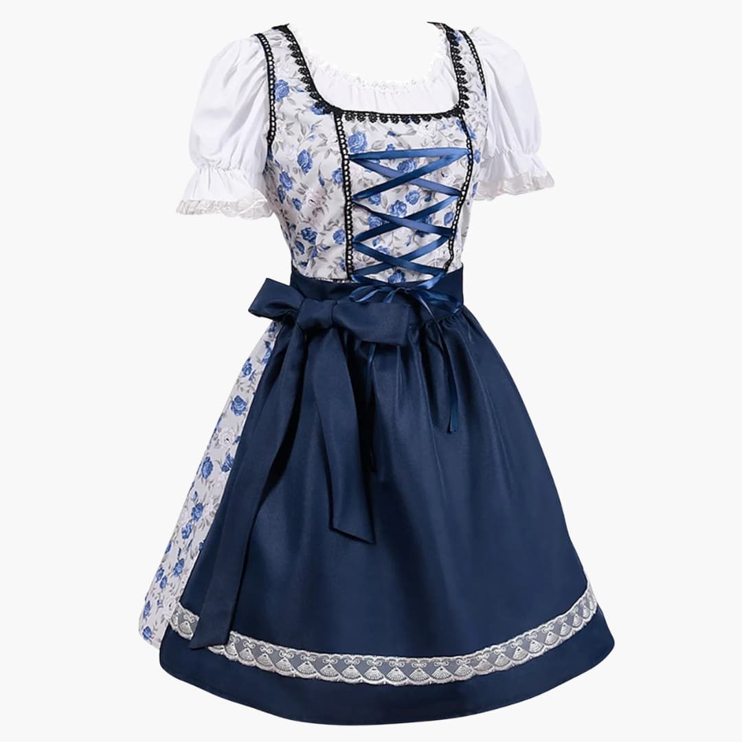 Florales Dirndl kleid mit Schnürmieder für Damen - Oktoberfest 2025