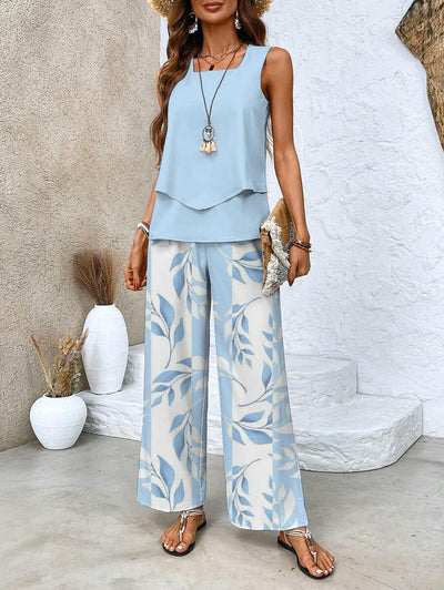 Oberteil und hose für damen elegantes 2-teiliges sommer-set