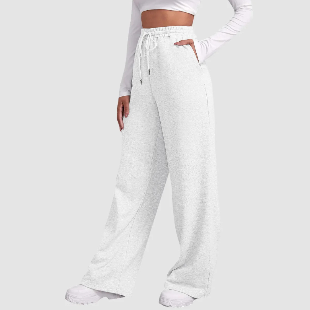 Damen Weit Bein Hochtaillierte Jogger Hose | Lockerer Schnitt