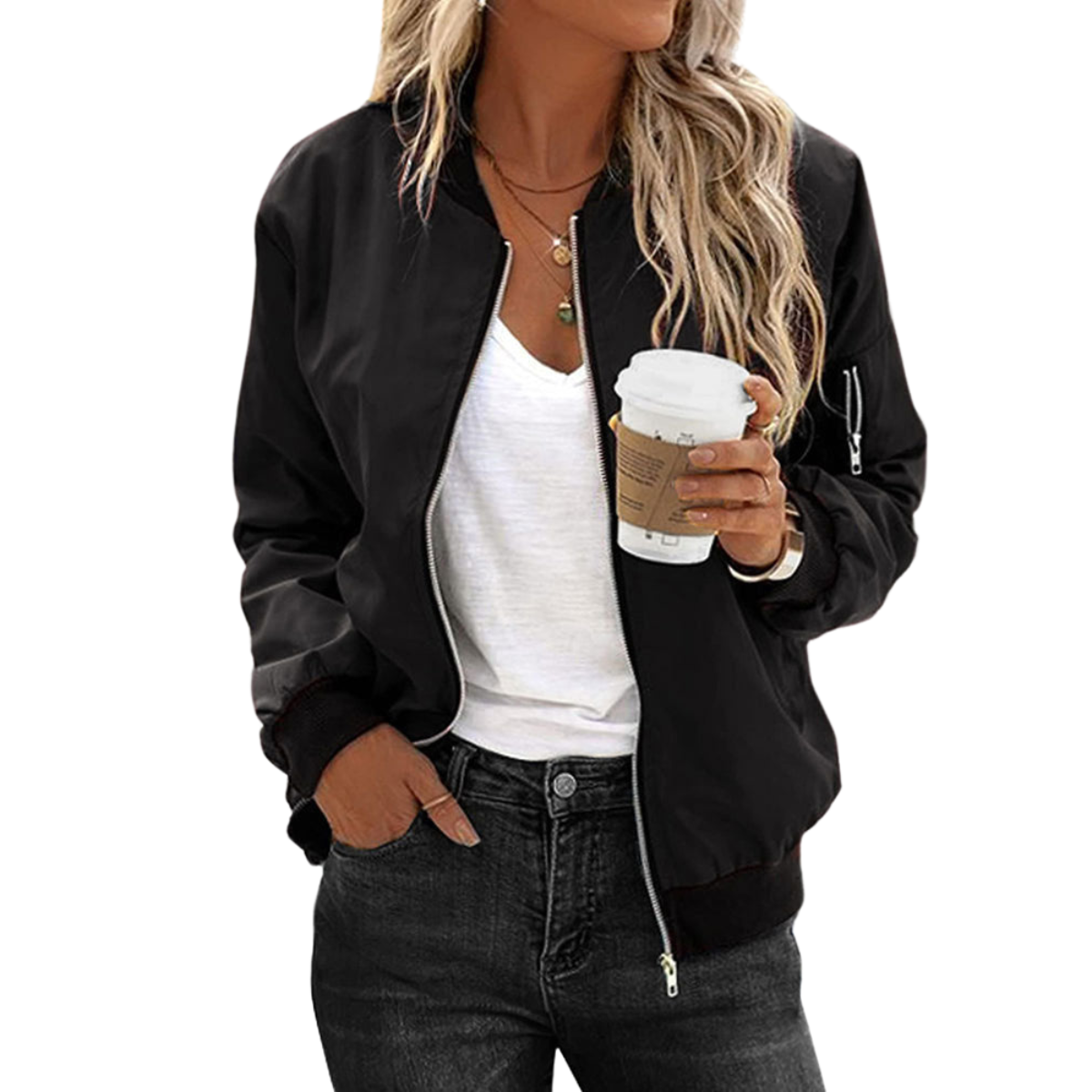 Reißverschluss-Leichtjacke für Damen