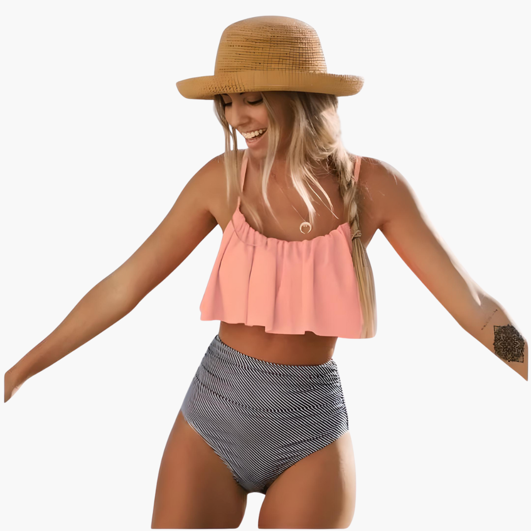 Damen Bikini Set mit Rüschen und UV-beständigem Stoff