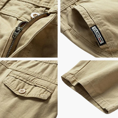 Herren-Cargo-Shorts aus Mischgewebe mit verstellbarem Gürtel und Taschen