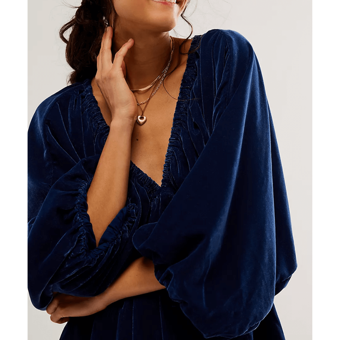 Kleid Mit V Ausschnitt Und Puffärmeln Für Damen | Mini