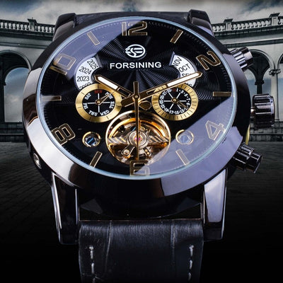 Luxurious, mechanical tourbillon automatic watch