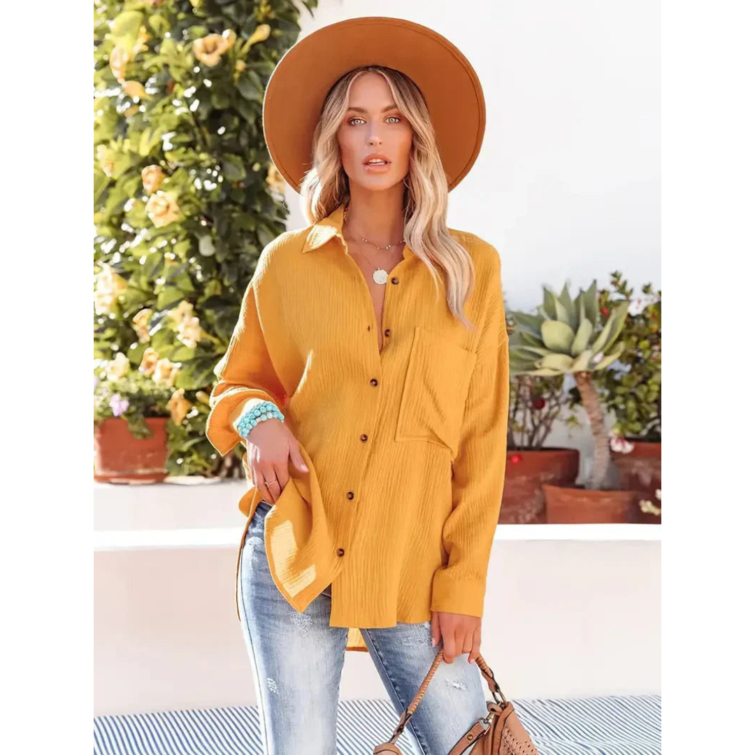 Langärmliges Freizeithemd Für Damen | Button Down