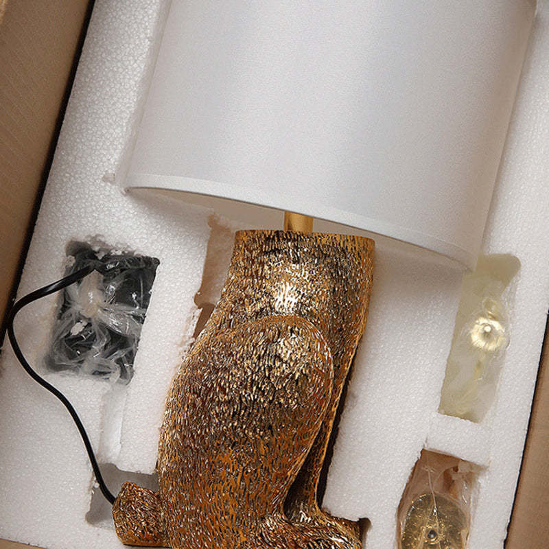 Goldene Kaninchen Tischlampe – Originelle Designer-Leuchte mit Schirm
