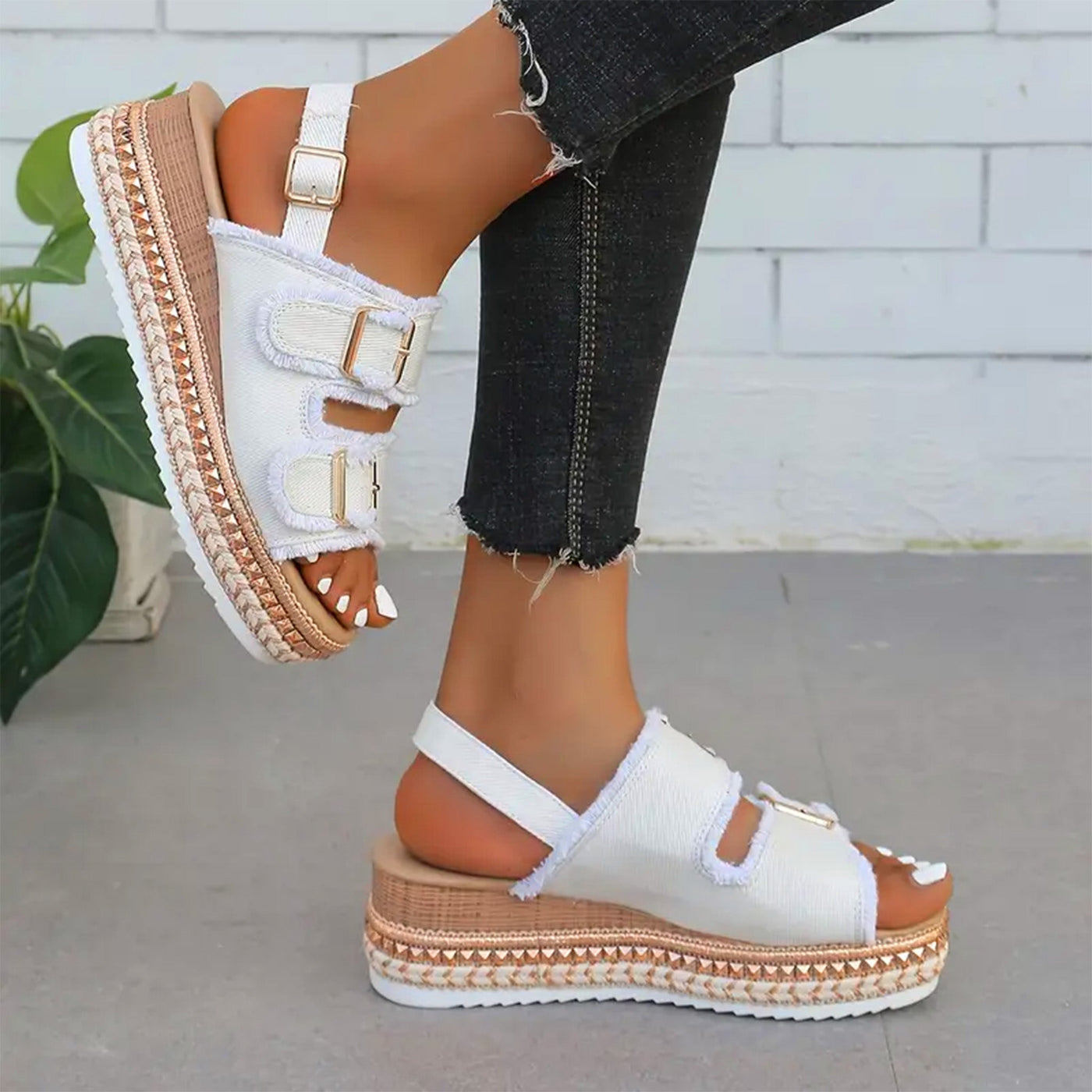 Alia - Lässige Denim Wedges