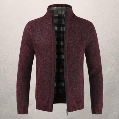 Gemusterte Strickjacke mit Reißverschluss für Herren