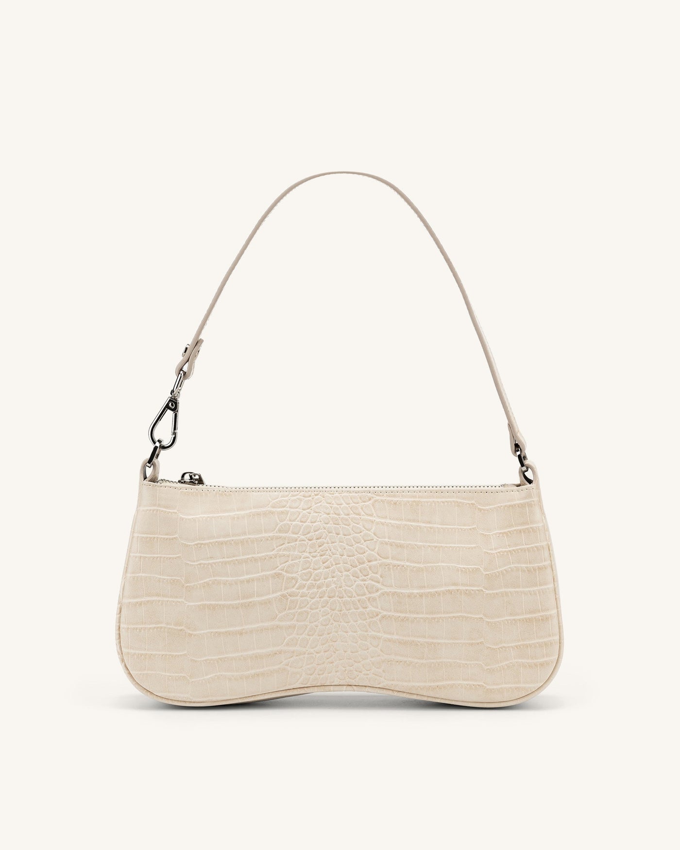 Vegane Schultertasche in Krokodiloptik