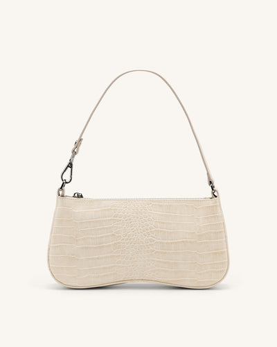 Vegane Schultertasche in Krokodiloptik