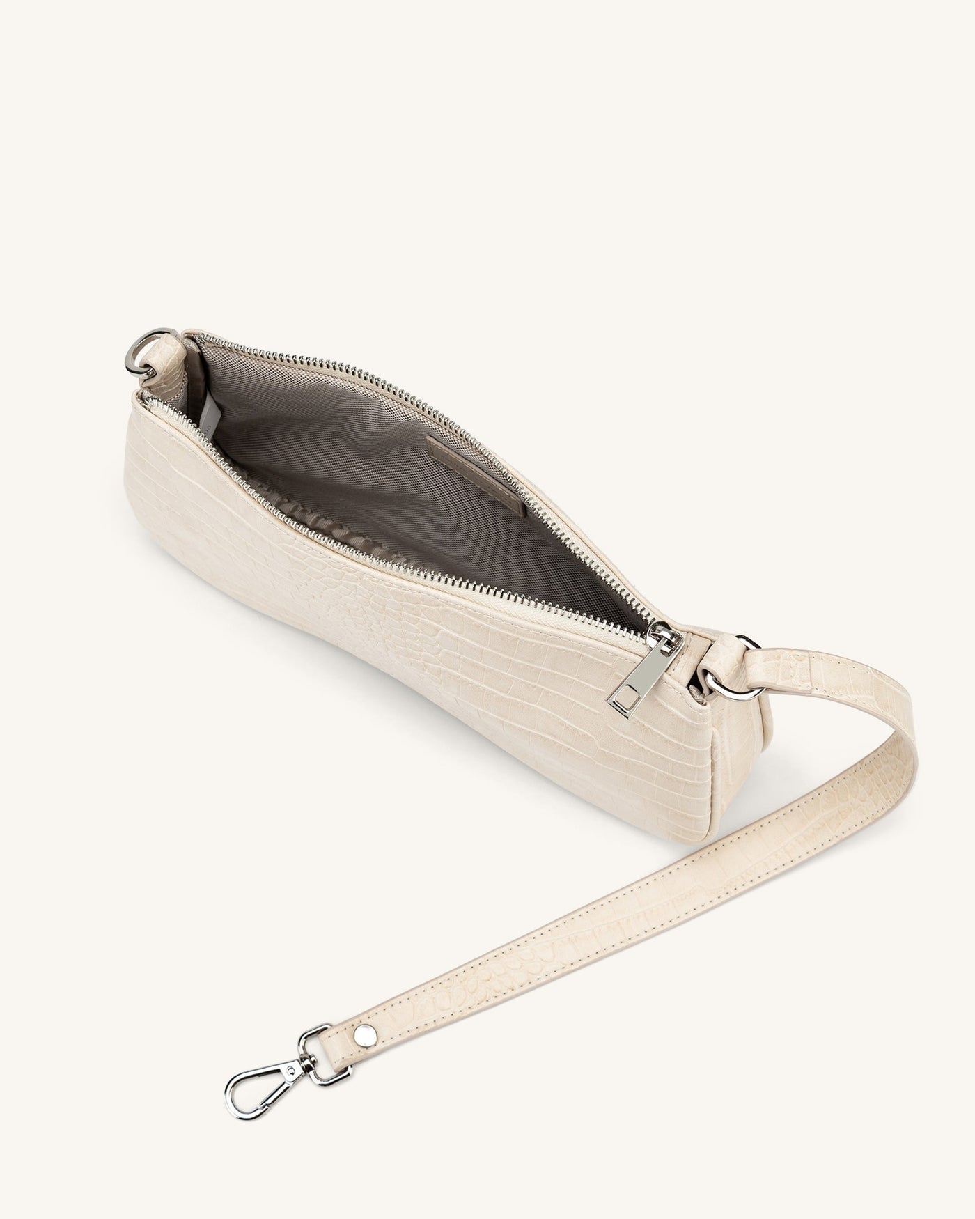 Vegane Schultertasche in Krokodiloptik