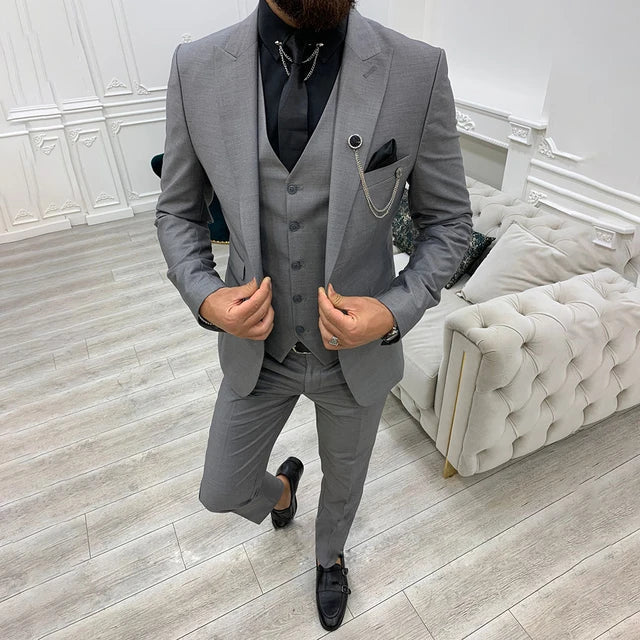 3 Teiliger Hochzeitsgastanzug Für Herren | Slim Fit