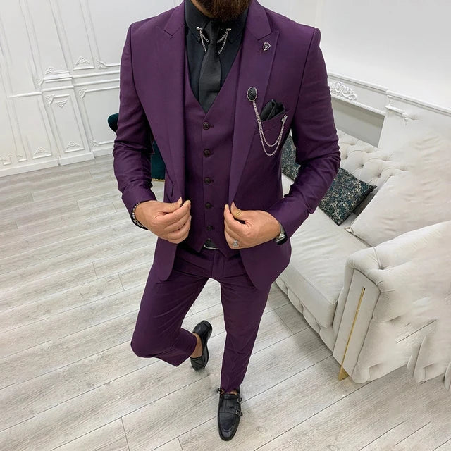 3 Teiliger Hochzeitsgastanzug Für Herren | Slim Fit