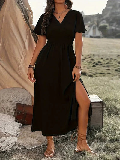 Elena - schickes schwarz maxikleid