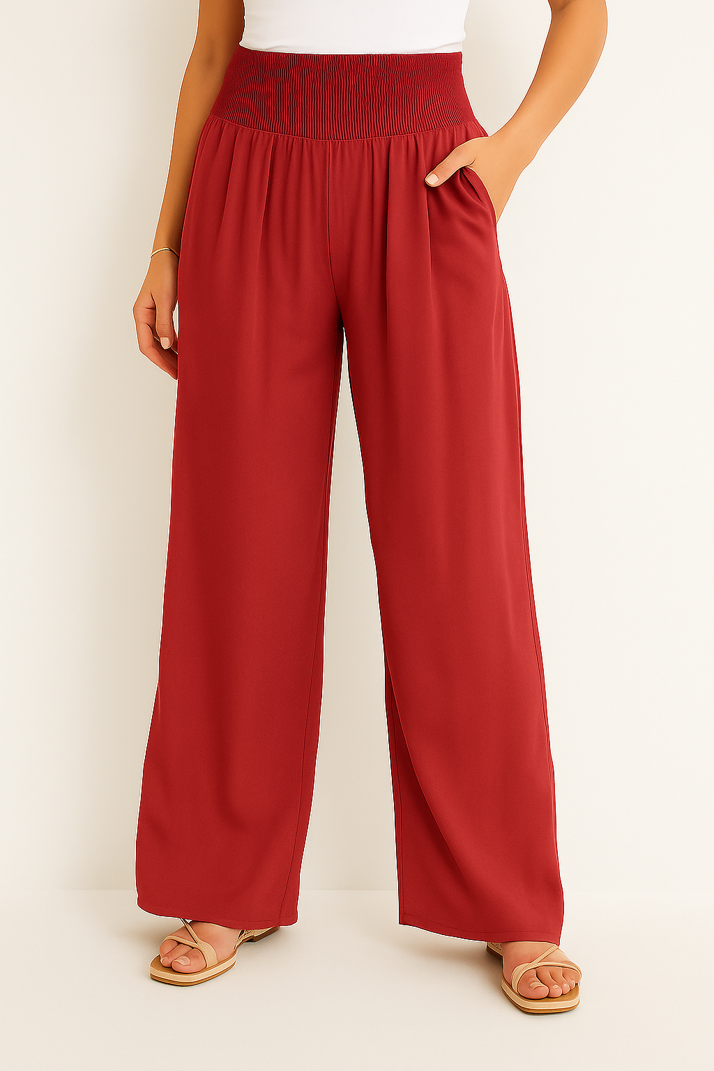 Weite Hose mit elastischem Bund