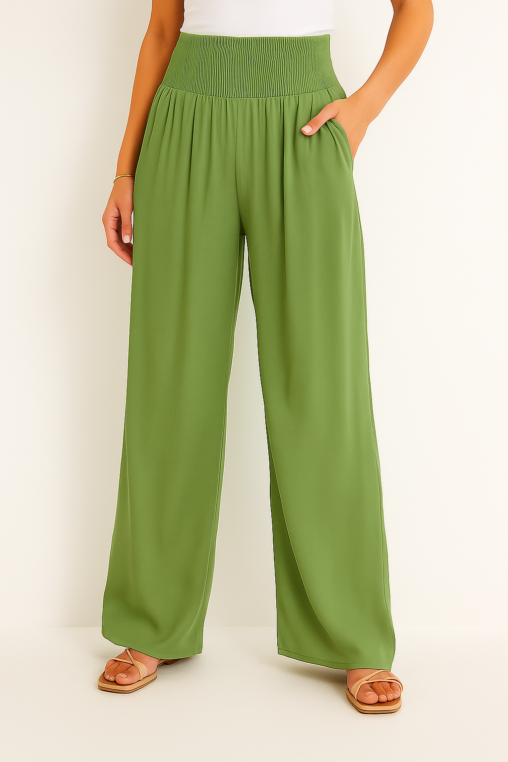 Weite Hose mit elastischem Bund