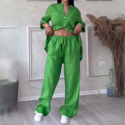 Leichtes Button-Up-Set für Damen