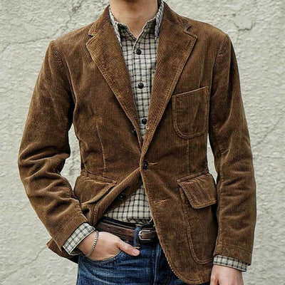 Herren schicke Cordjacke mit praktischen Taschen Aliams