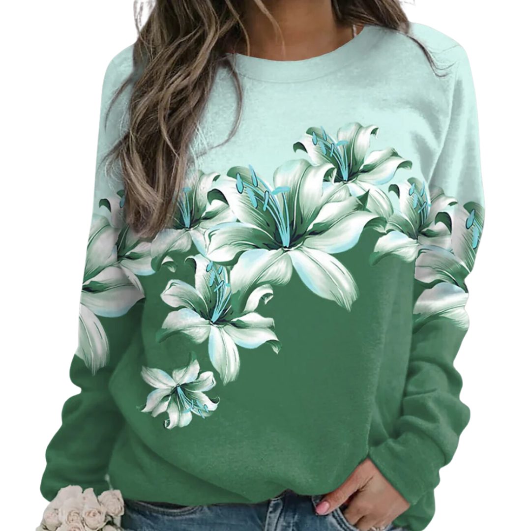 Blumiges Sweatshirt für Damen