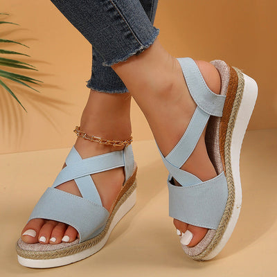 Keilsandalen mit Kreuzriemen für Damen