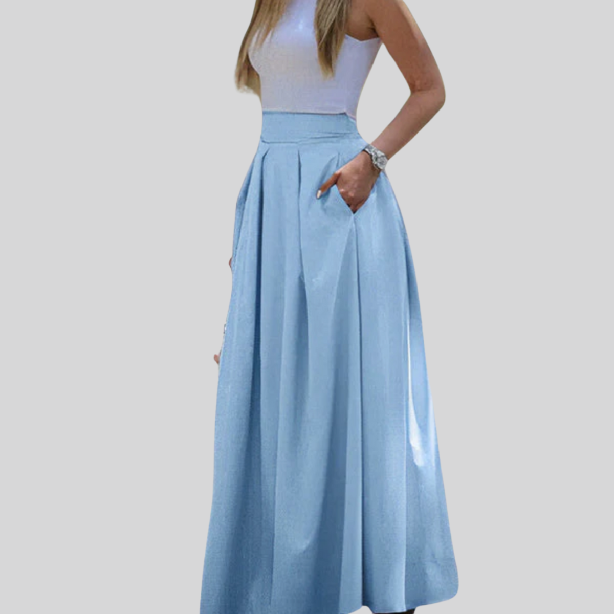 Langer Schnitt Sommer Rock Für Damen