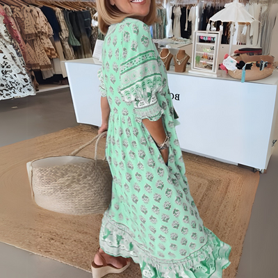 Besticktes Fließendes Kleid Für Damen