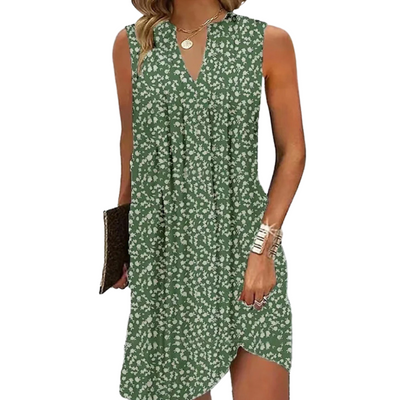 Gemustertes Ärmelloses Kleid Für Damen