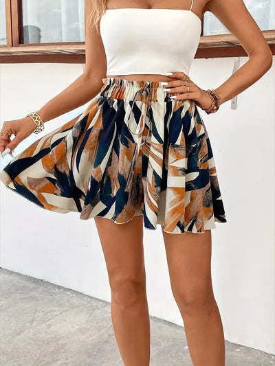 Isabelle | Print Tie-Front Shorts für Frauen