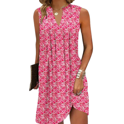 Gemustertes Ärmelloses Kleid Für Damen