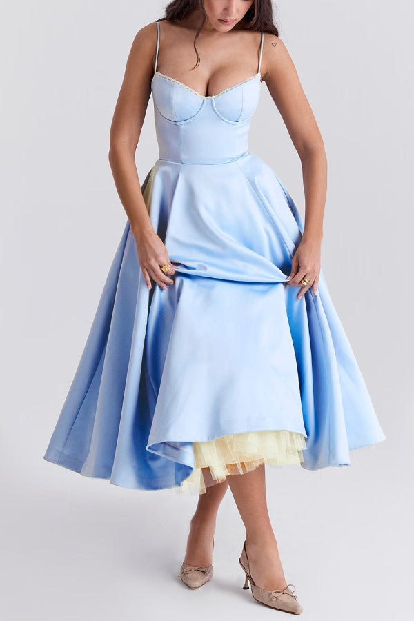 Lorraine® | Trägerloses, ärmelloses Tutu-Maxikleid mit V-Ausschnitt