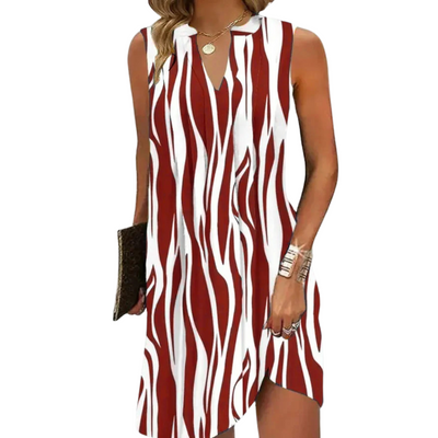 Gemustertes Ärmelloses Kleid Für Damen