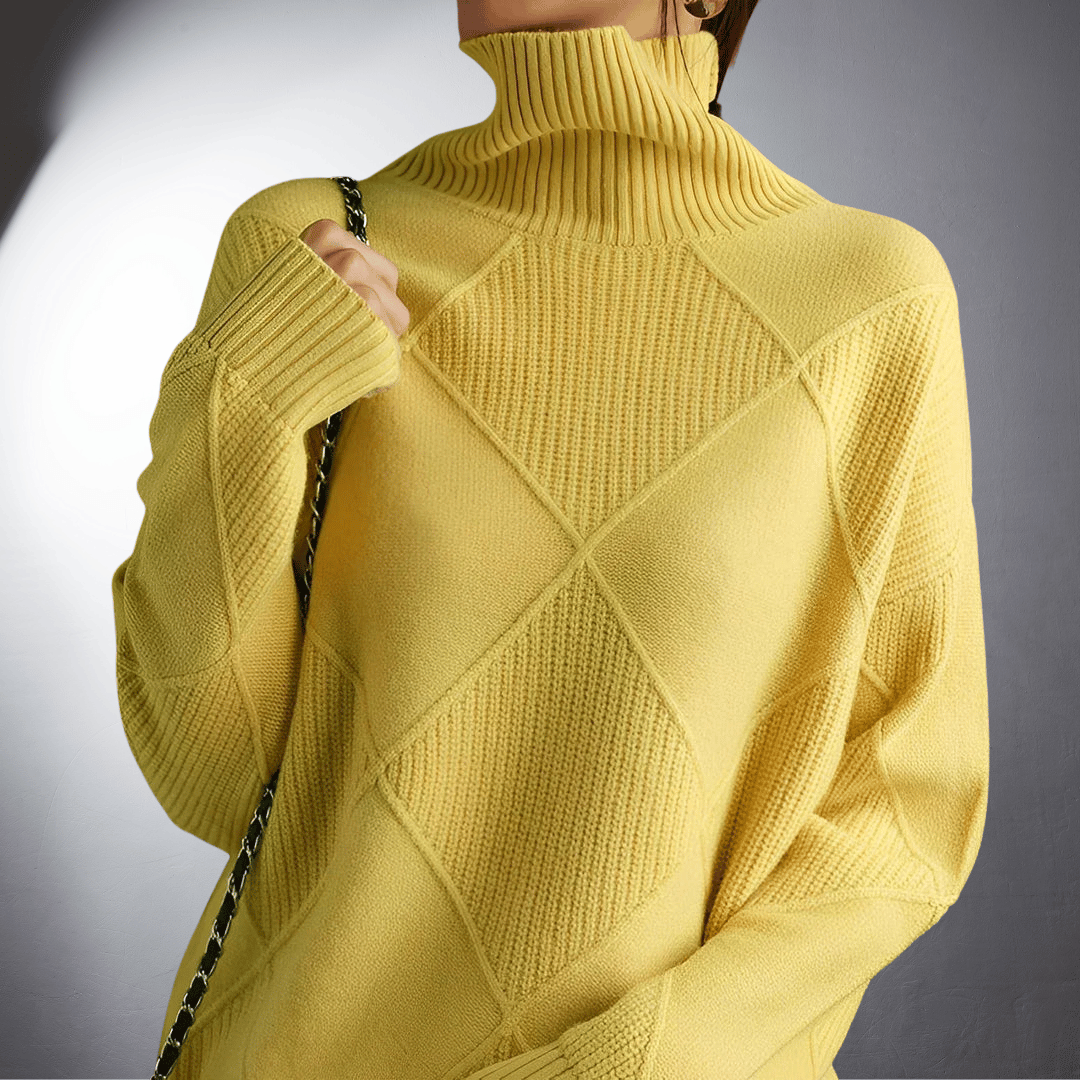 Donna | Handgemachter Pullover mit hohem Kragen