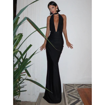 Wunderschönes Neckholder Abendkleid | Maxi