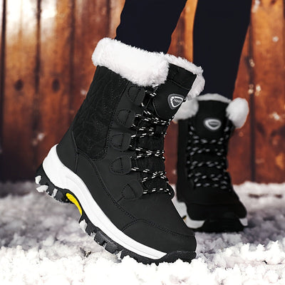 Winterschuhe Damen| Mit Schnürung Und Runder Kappe Stiefel