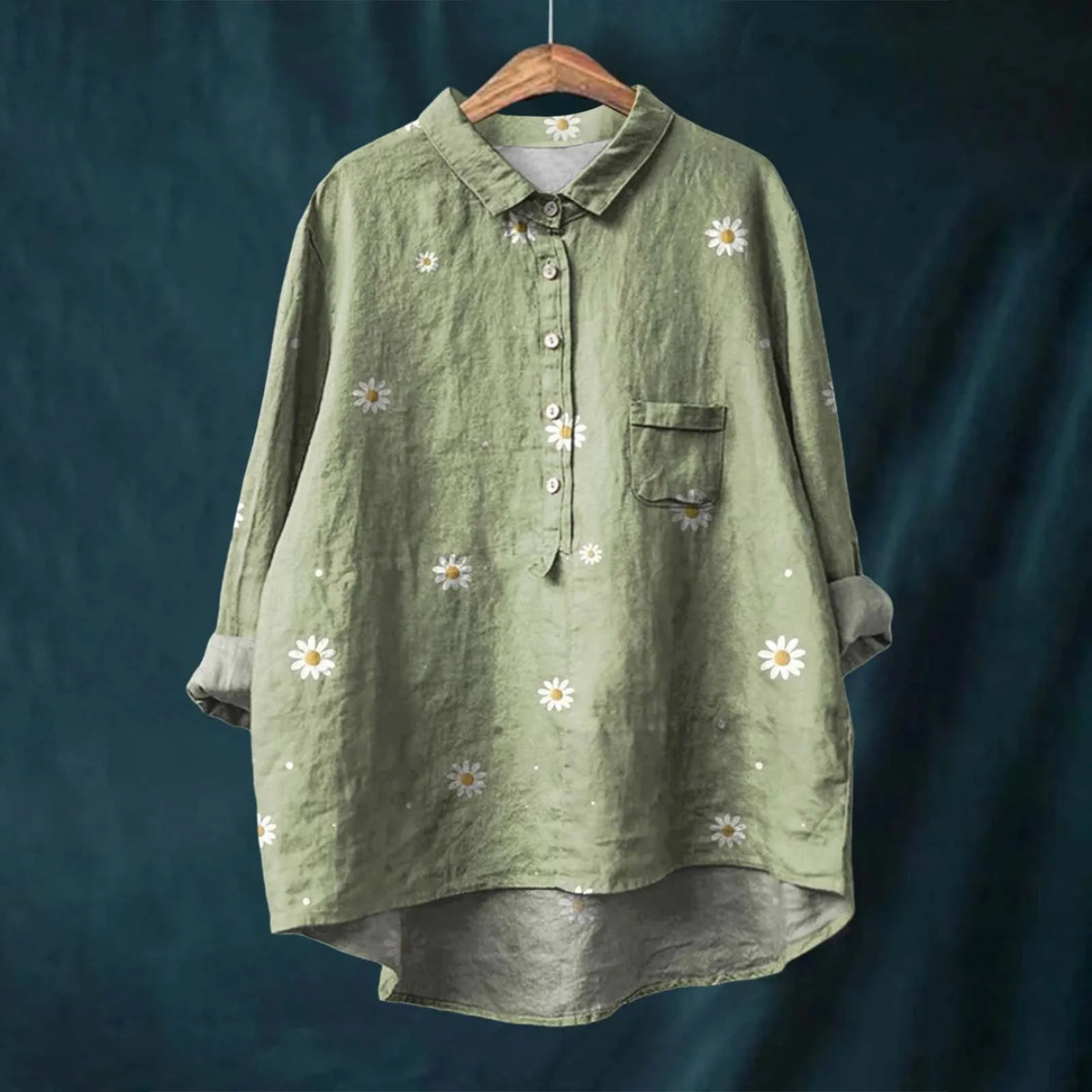 Blumenmuster Knopf Hemd Für Damen