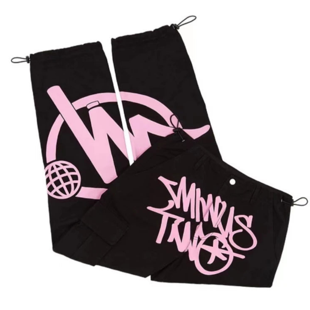 Herren Retro Cargo Gerade Bein Bedruckte Baggy Hose | Straßenmode