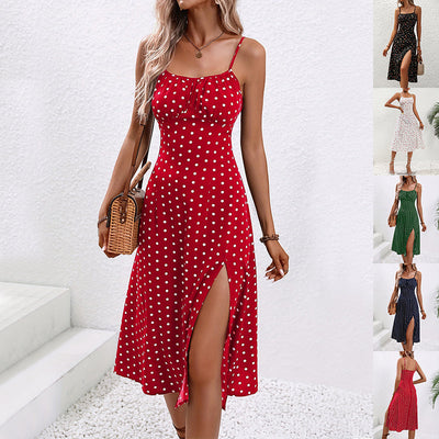 Valentina - rotes polka-dot midi-kleid