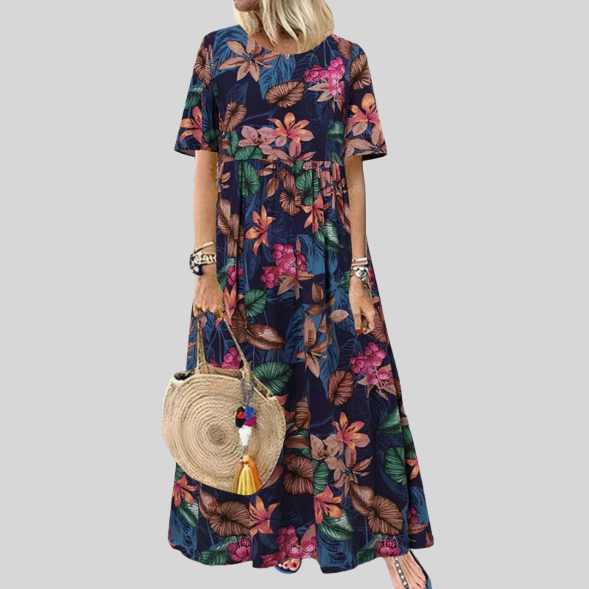 Geblümtes Maxikleid Für Damen