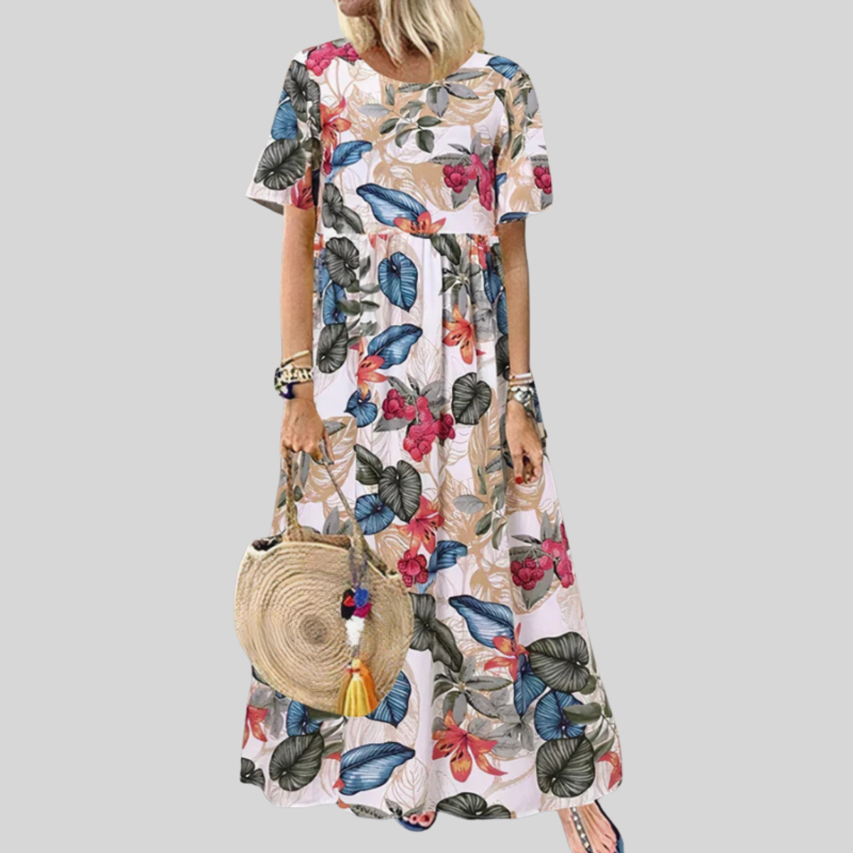 Geblümtes Maxikleid Für Damen