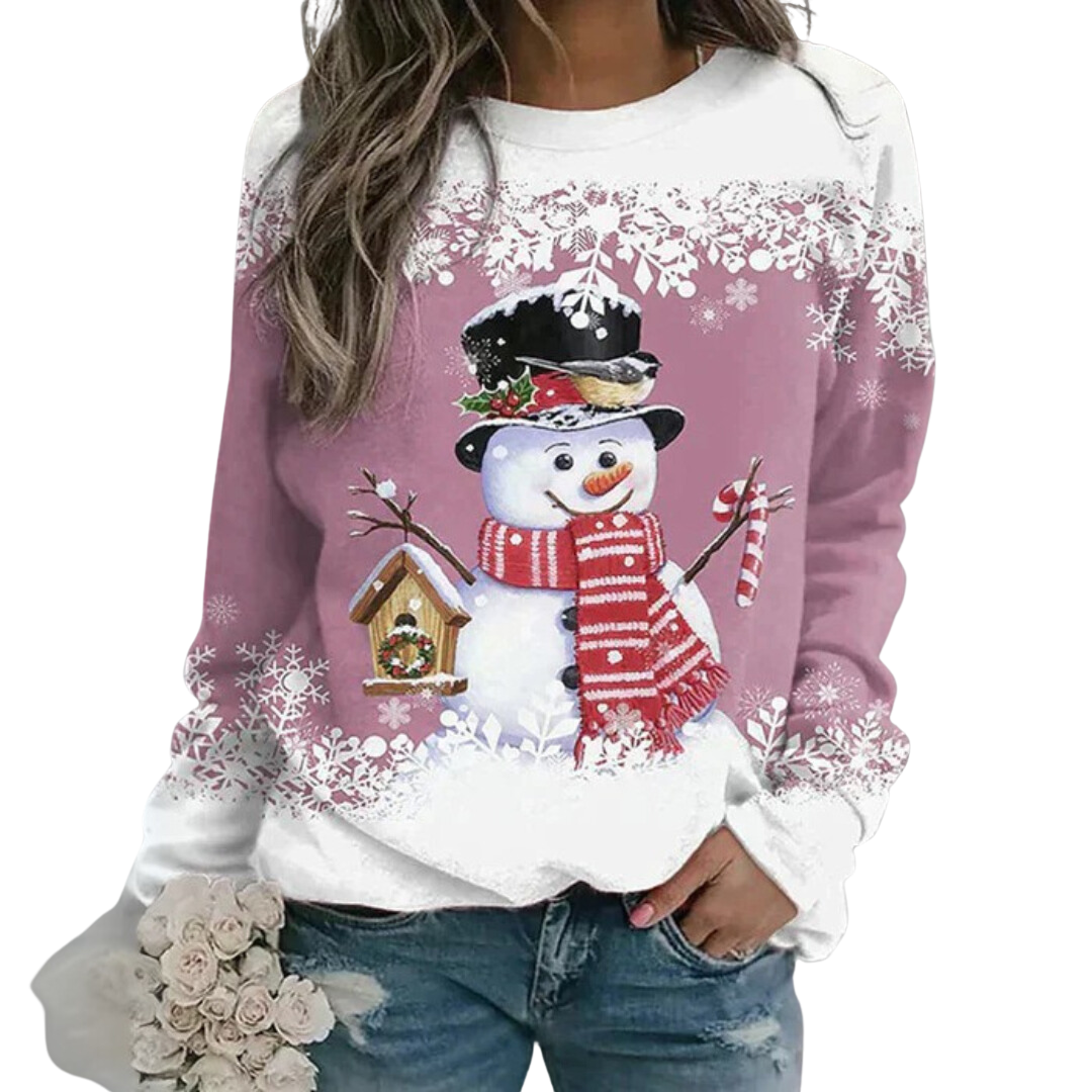 Schneemann-Sweatshirt für Damen