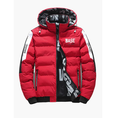 Bedruckte Steppjacke mit Kapuze für Herren