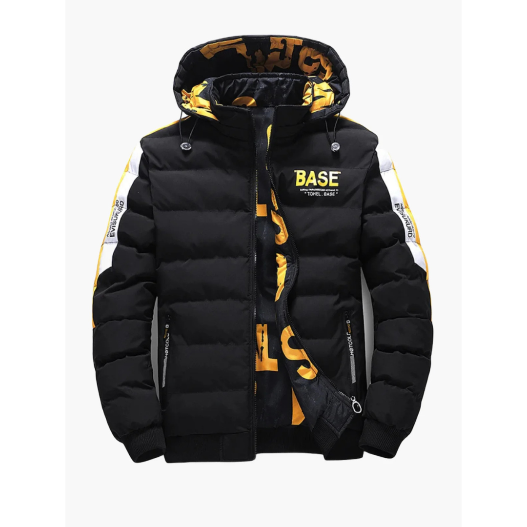 Bedruckte Steppjacke mit Kapuze für Herren